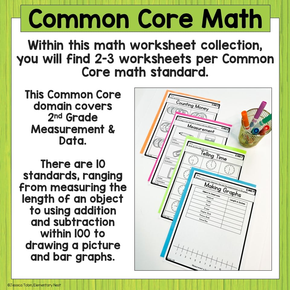 2nd Grade Measurement and Data Math Worksheets - Elementary Nest
