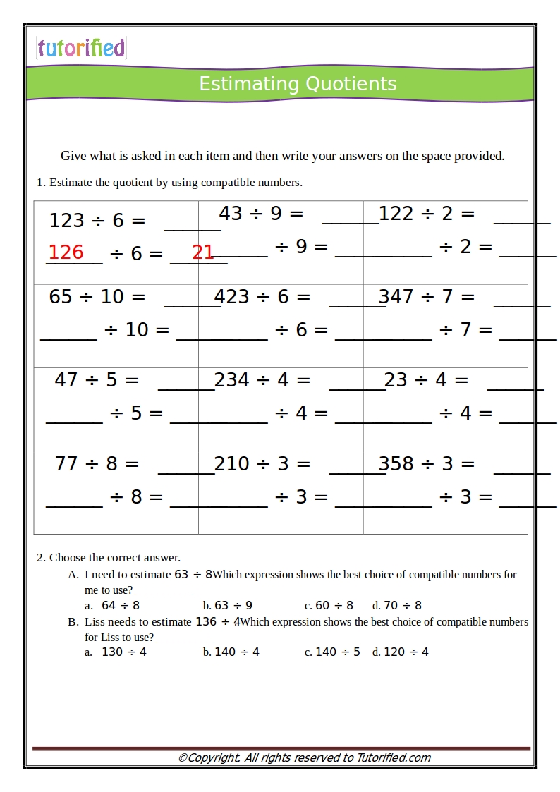 3rd Grade Common Core Math Worksheets