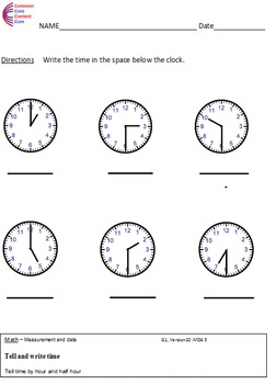 common core math worksheet
