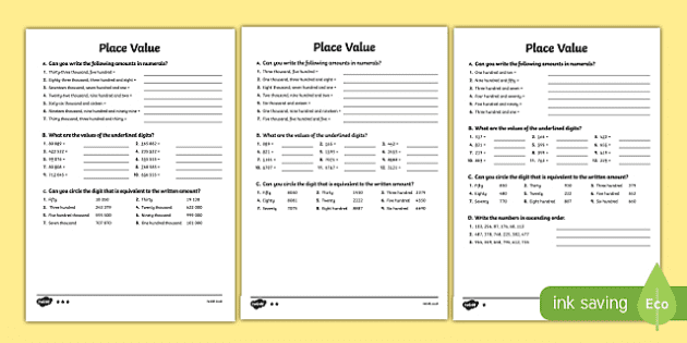 Differentiated Place Value Review 4th Grade | Twinkl USA