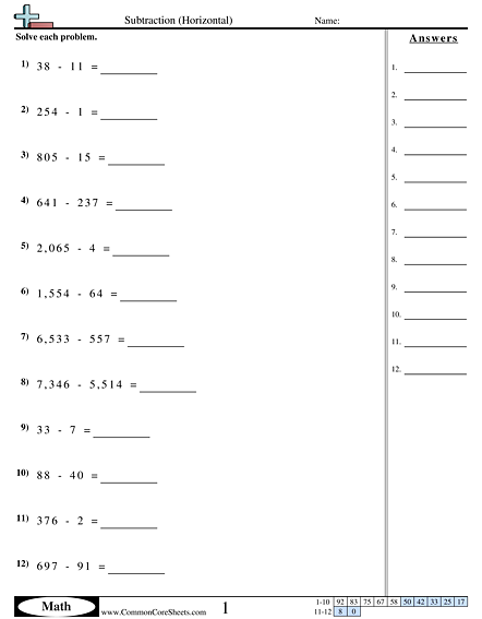 Subtraction Worksheets | Free - Distance Learning, worksheets and ...