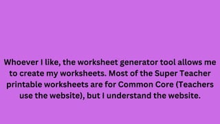 common core teacher worksheet