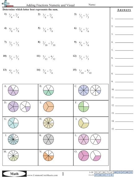 Fraction Worksheets | Free - CommonCoreSheets