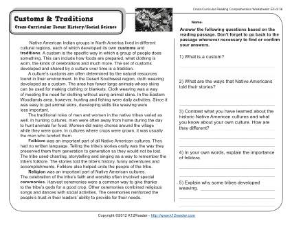 common core worksheet 5th grade social science