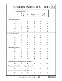 Recognizing multiples of 6, 7, and 8 | 3rd grade, 4th grade Math ...