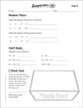 common core worksheet 7 3 practice 6th grade math