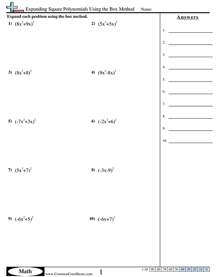 Algebra Worksheets | Free - CommonCoreSheets