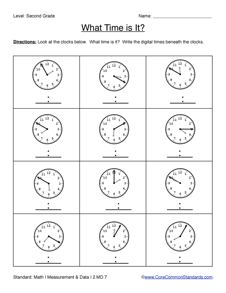 common core worksheet for 2nd grade
