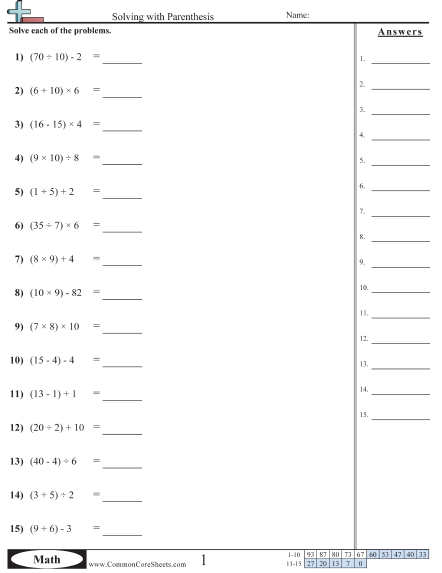 Multistep Worksheets | Free - CommonCoreSheets