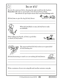 Its or its? | 3rd grade, 4th grade Writing Worksheet | GreatSchools