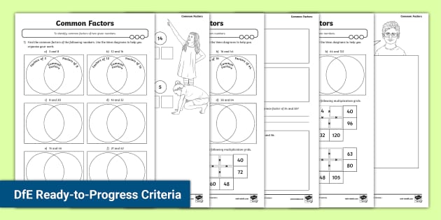 common factors worksheet
