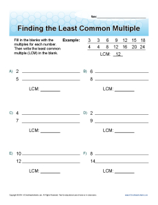 Find the Least Common Multiple | Printable 6th Grade Math Worksheets