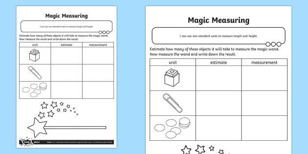 common units of measurement worksheet