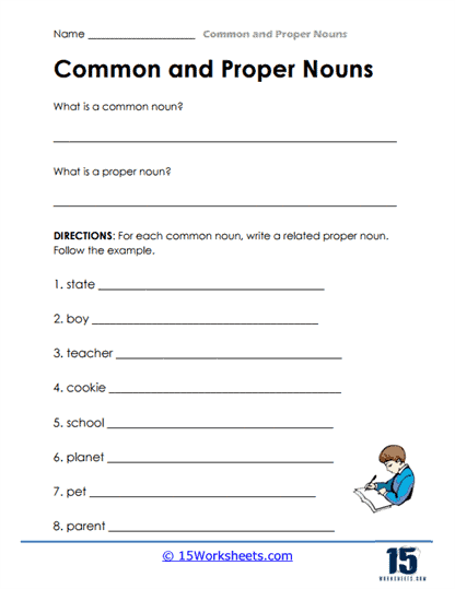 Common and Proper Nouns Worksheets - 15 Worksheets Library