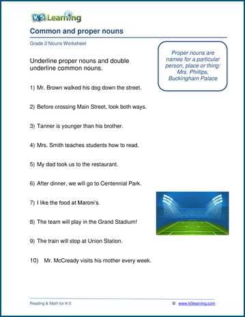 Common and proper nouns worksheets | Worsheets library
