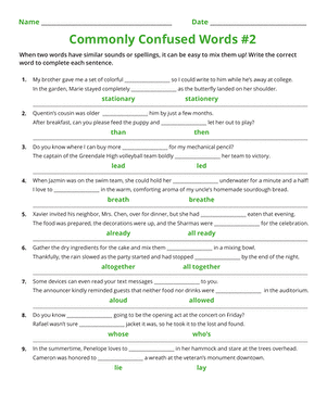 commonly confused words worksheet pdf
