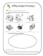 Means of communication worksheets