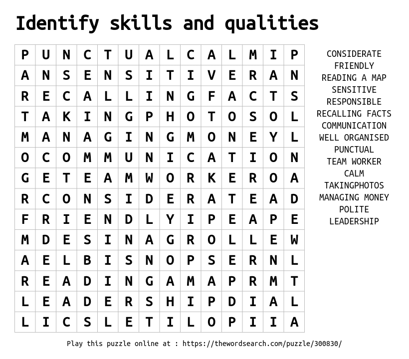 communication skills word search printable