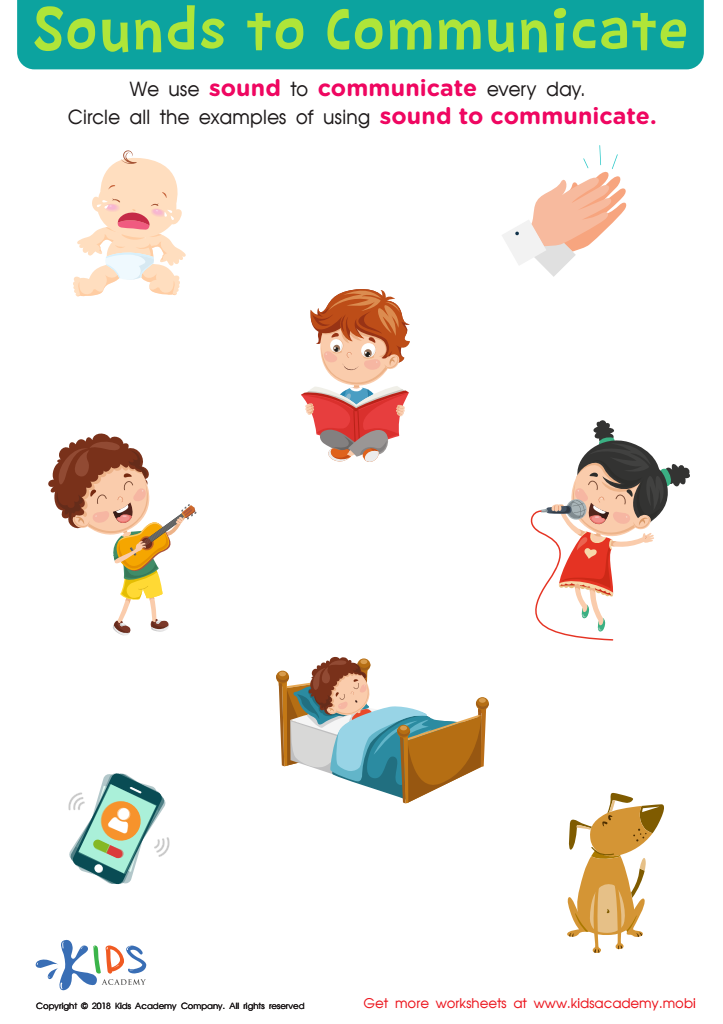 Sounds to Communicate Worksheet for kids
