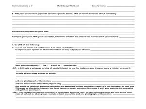 Communications: Merit Badge Workbook Worksheet for 5th - 12th ...