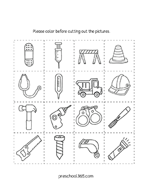 community helper worksheet kindergarten