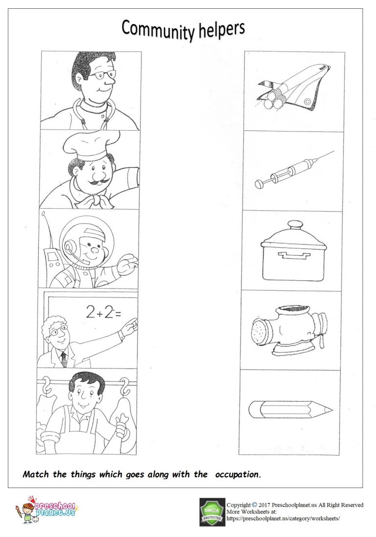 community helper worksheet kindergarten