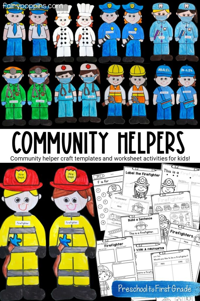Community Helpers Crafts and Activities - Fairy Poppins - Worksheets ...