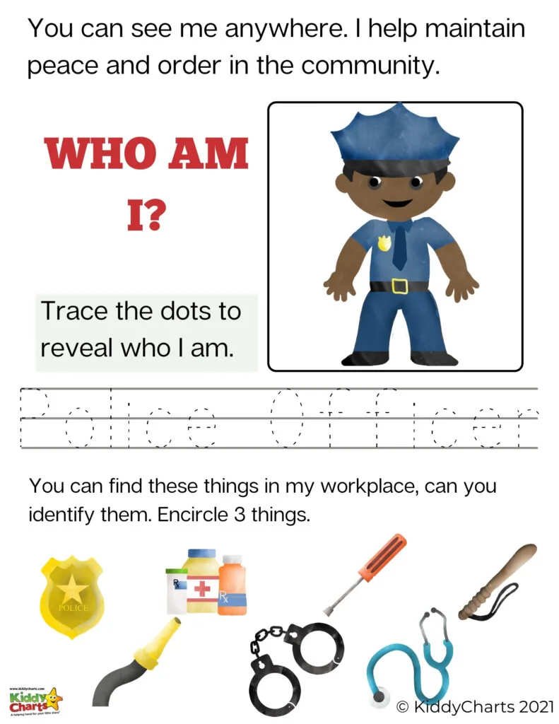 community helpers kindergarten printable worksheets