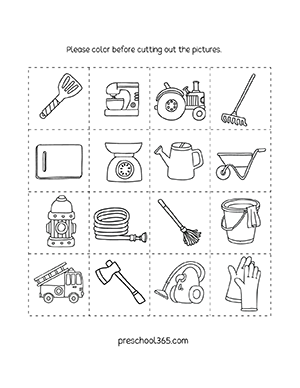 community helpers kindergarten printable worksheets