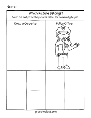 community helpers kindergarten worksheet