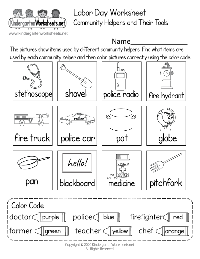 Community Helpers and Their Tools Worksheet - Free Printable ...
