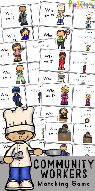FREE Printable Community Helpers Matching Game - Worksheets Library