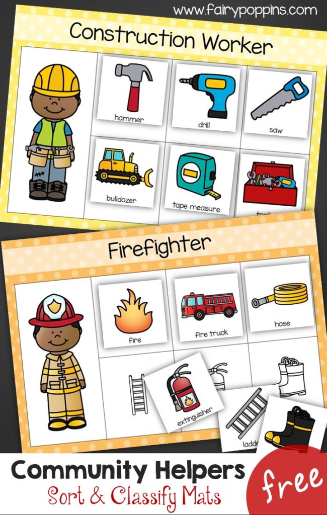 Community Helpers - Sort &  Classify Mats - Fairy Poppins