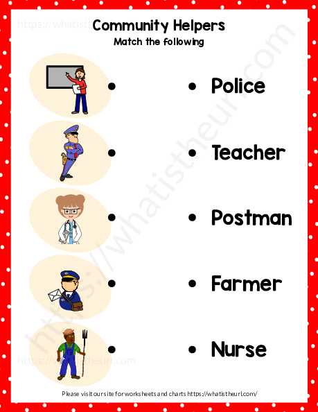 Community Helpers Worksheet - Matching Helper with Picture - Your ...