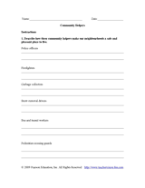 community helpers worksheet 1st grade