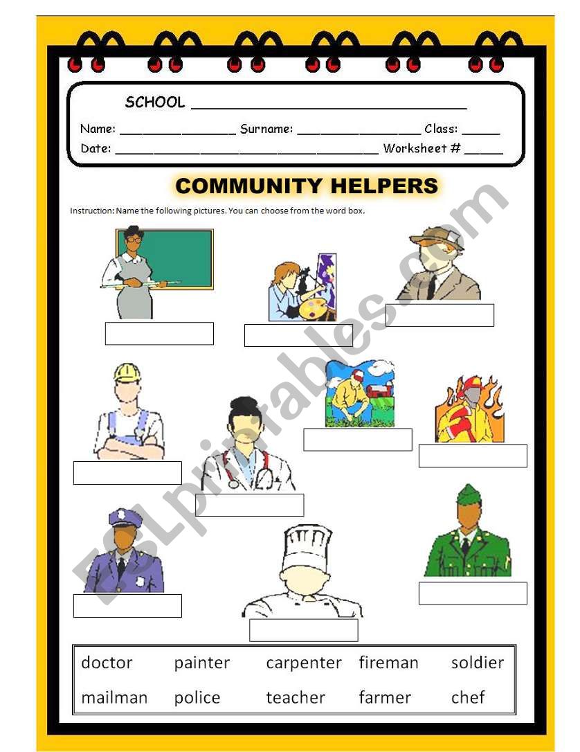 Community Helpers Act.#1 - ESL worksheet by Malyn
