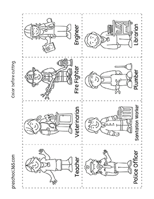 community workers worksheet kindergarten