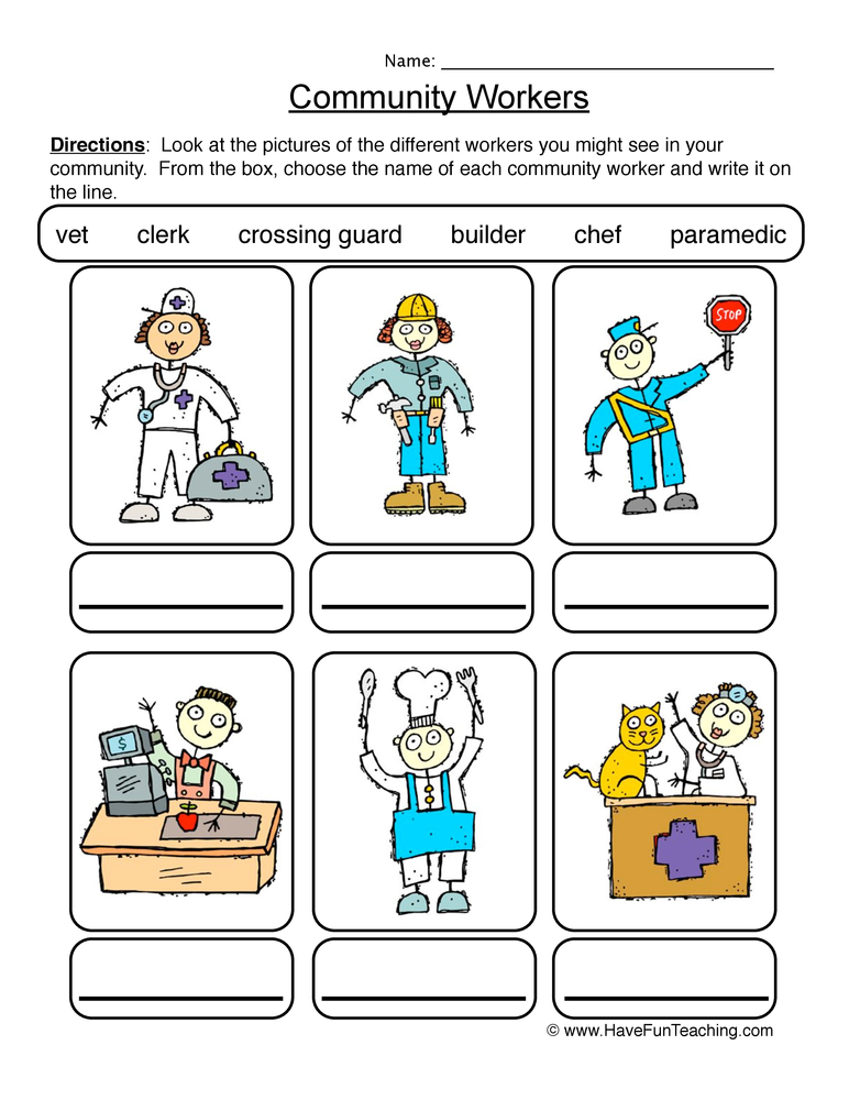 Identifying Community Workers Worksheet  