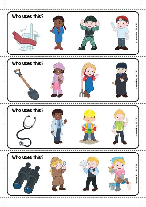Free Printable Community Helpers Matching Worksheet