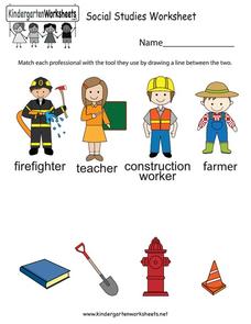 Community Helpers Worksheet for Kindergarten | Lesson Planet