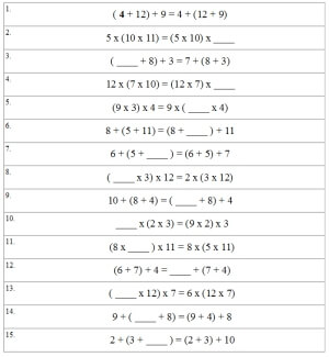 Associative Property - Worksheets, Lessons, and Printables