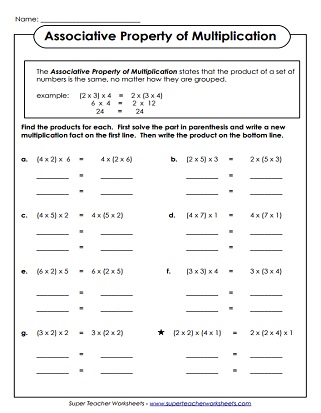 commutative and associative property worksheet