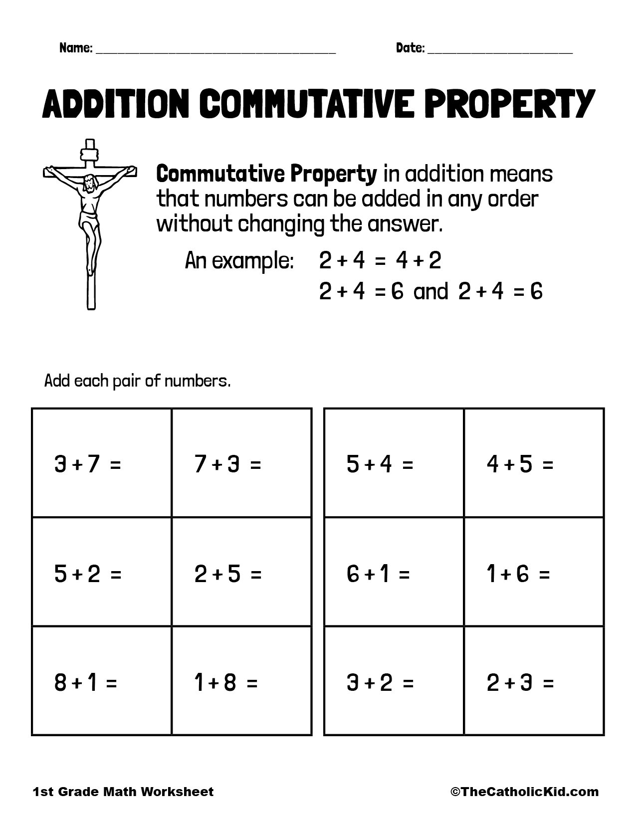 commutative property addition worksheet first grade