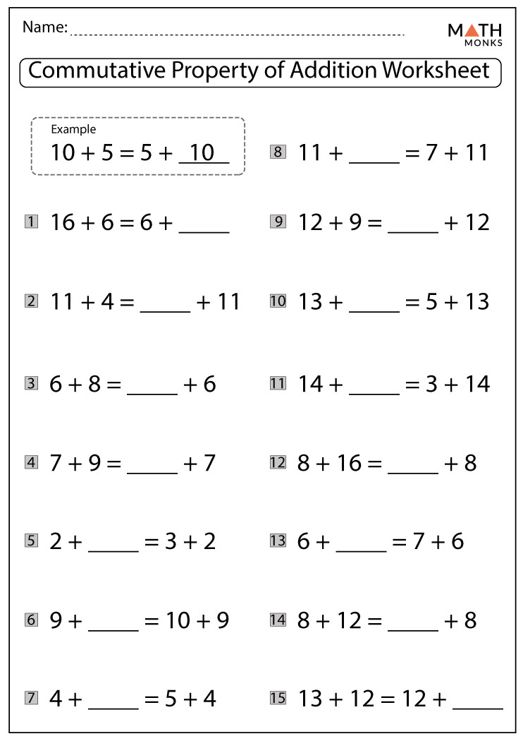 commutative property of addition worksheet 2nd grade