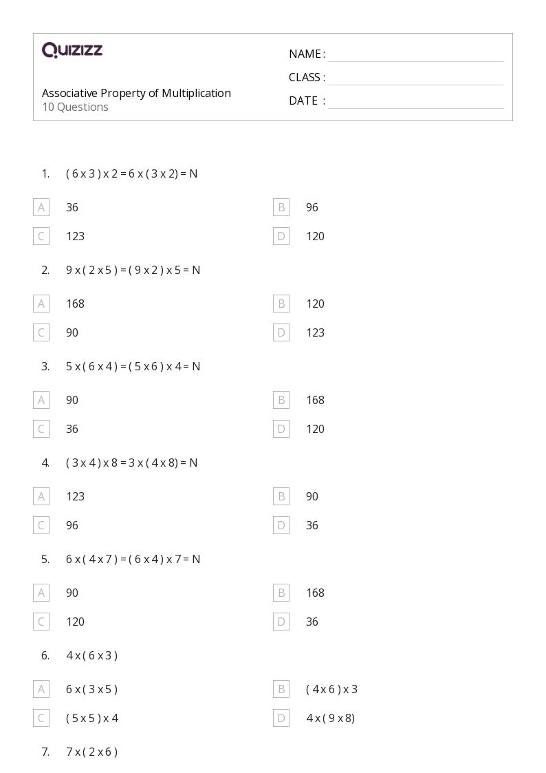 commutative property of multiplication worksheet 3rd grade