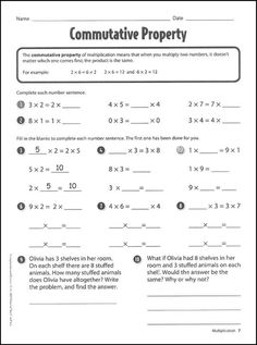 Commutative Property of Addition Worksheets