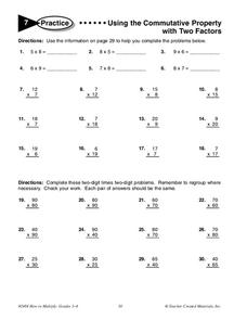 Commutative and Associative Properties Worksheet for 5th - 6th ...