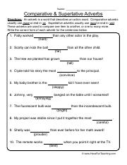 adverb-worksheet-3.pdf - Name: Comparative &  Superlative Adverbs ...