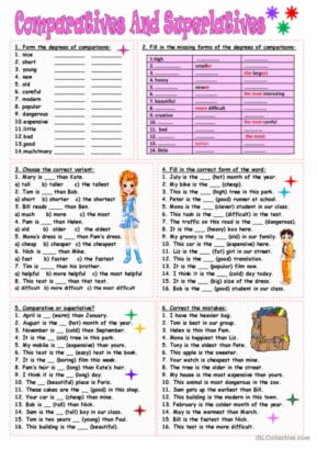 737 Comparison (comparative and superlative) English ESL wor…