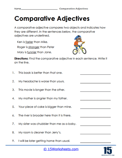 Comparative Adjectives Worksheets - 15 Worksheets Library